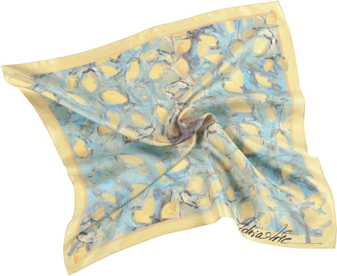 Adria Citrus Yellow Frame Scarf - Motif (1600x1201), Png Download