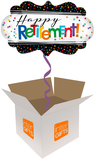 27″ Supershape Happy Retirement - Confetti And Balloons Retirement (568x568), Png Download