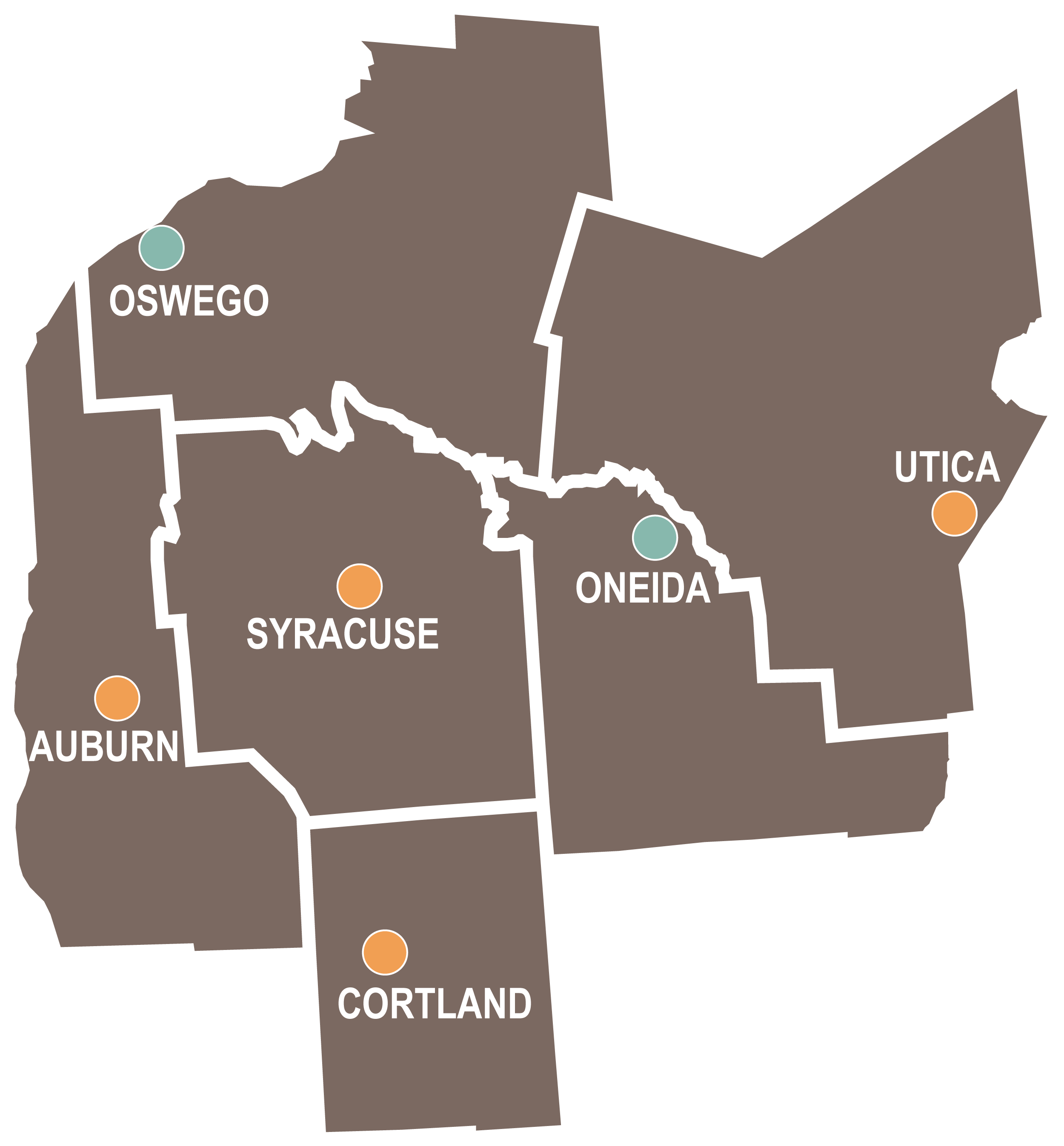 Map Of Complete Streets Policies For Cny Cities - Map (2500x2695), Png Download