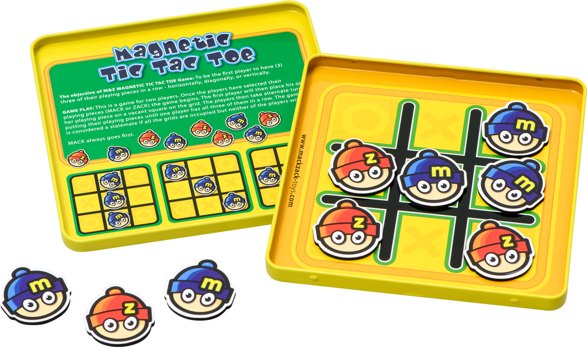 Magnetic Tictactoe In Tin Box, , Large - Cartoon (2000x1181), Png Download