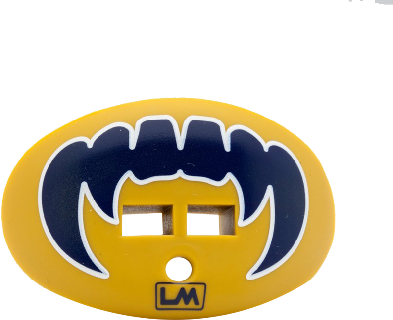 Loudmouthguards Vampire Fangs Irish Gold Navy - Vampire Fangs Gold & Navy Blue Football Mouthguard (900x900), Png Download