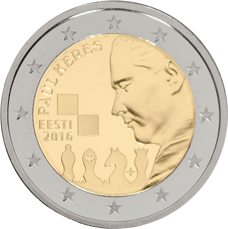 Paul Keresele Pühendatud Münt - Monedas Conmemorativas 2 Euros Estonia (898x898), Png Download