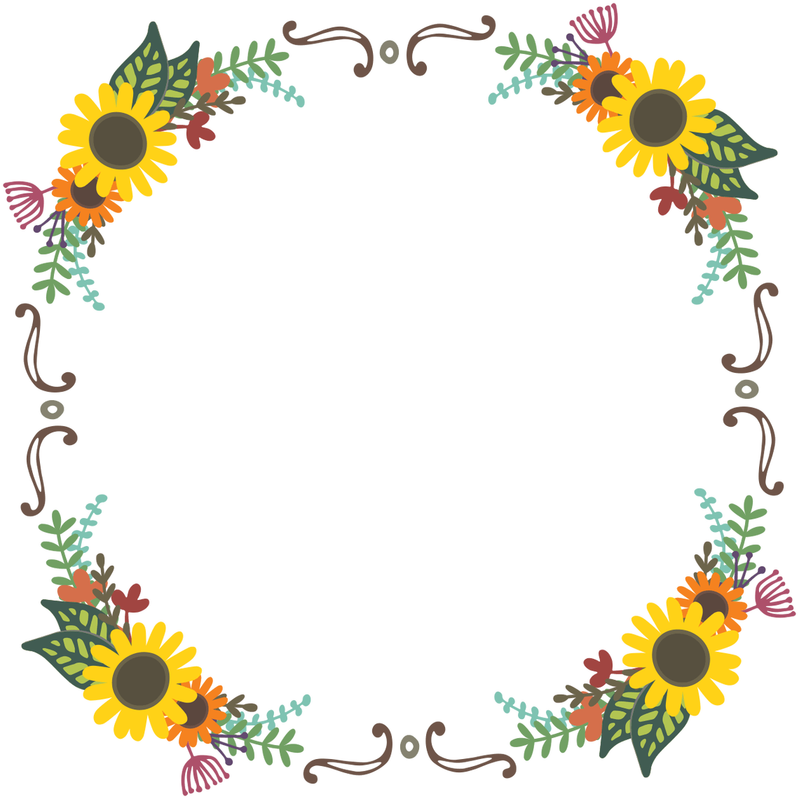 Free Floral Wreaths Laurels For Graphic Design - Design (1140x1140), Png Download