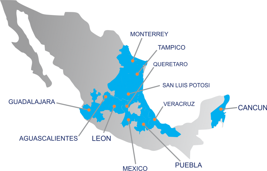 Contamos Con Oficinas En 11 Puntos Estratégicos De - Crime Rate Map Mexico (1024x654), Png Download