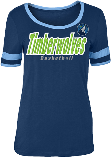 Minnesota Timberwolves Women's Jersey Stripes Sleeves - Women's Jersey (500x667), Png Download