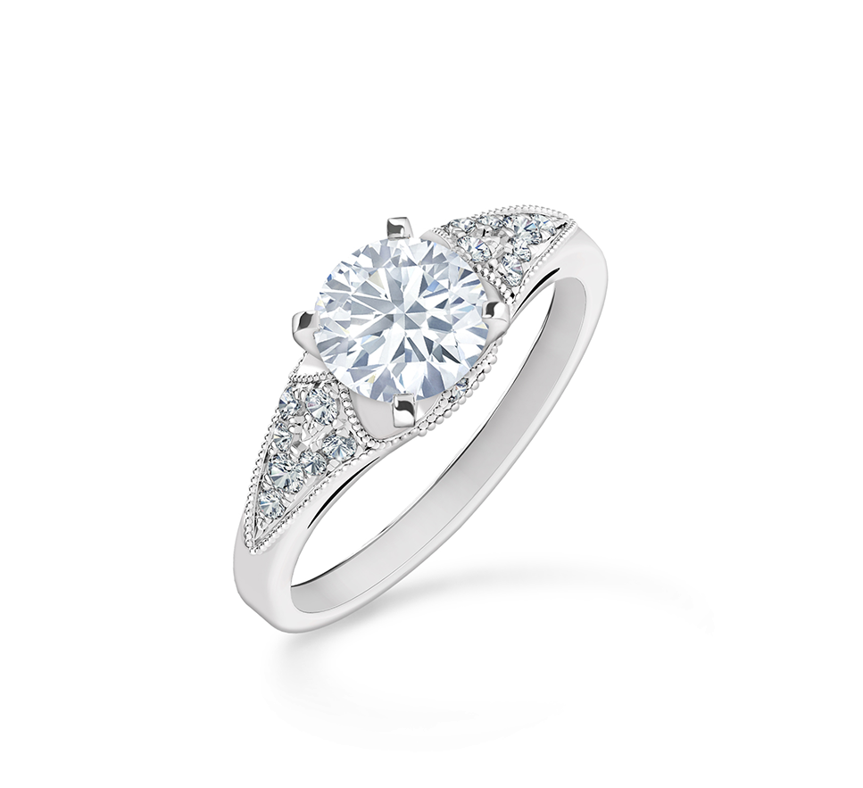 Vintage Diamond Engagement Ring - Pre-engagement Ring (1239x1239), Png Download