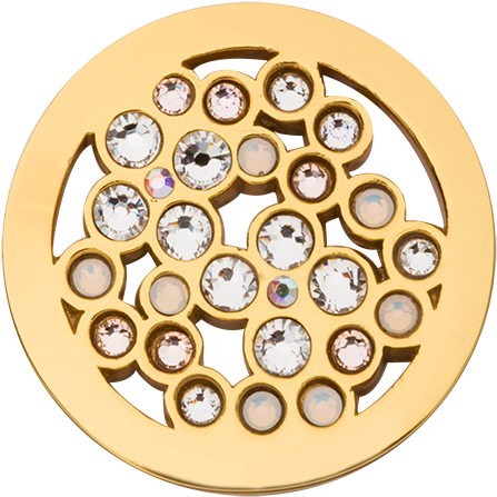 Nikki Lissoni Blossom Dots Small Gold Plated Coin - Nikki Lissoni Blossom Dots With Swarovski Crystals (600x600), Png Download