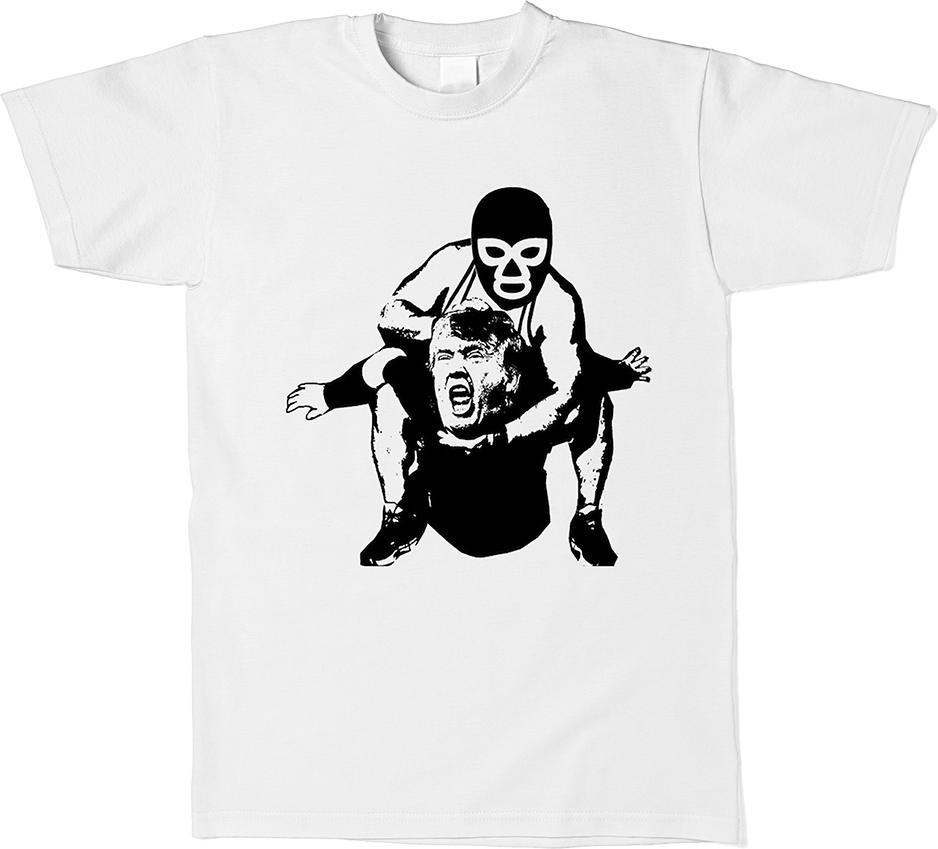 Donald Trump Vs Mexican Luchador Wwe Shirt - Luchador (938x849), Png Download