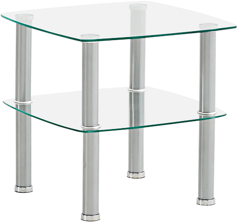 Image For Side Table With Tempered Glass Shelves From - Coffee Table (519x804), Png Download
