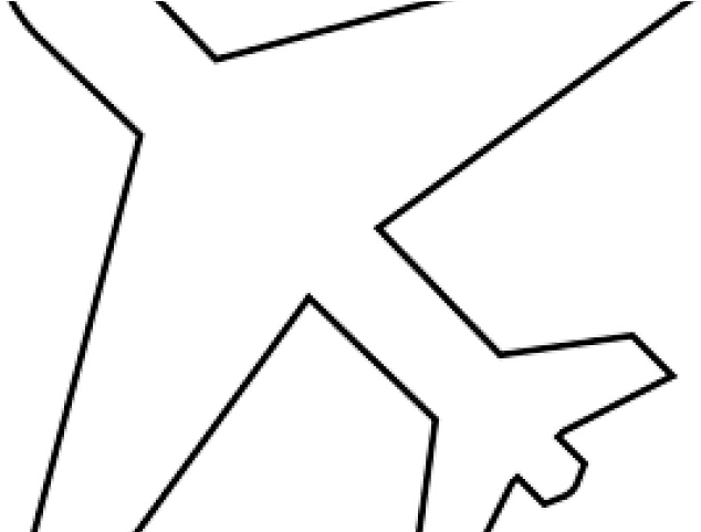 Plane Outline Clip Art (640x480), Png Download