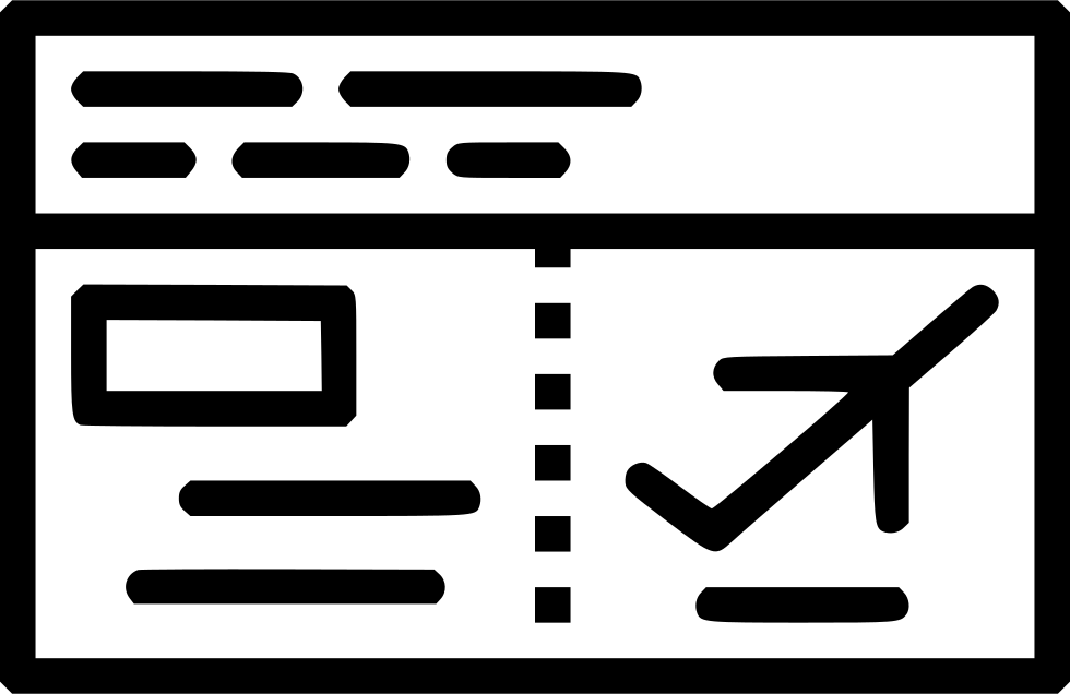 Png File Svg - Airline Ticket (980x636), Png Download