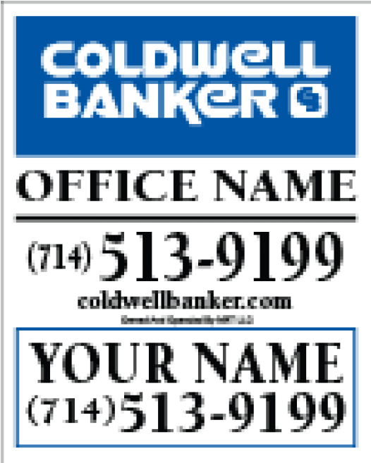22” X 24” For Sale Sign, Double Sided Print On - Coldwell Banker Realty Sign (525x700), Png Download