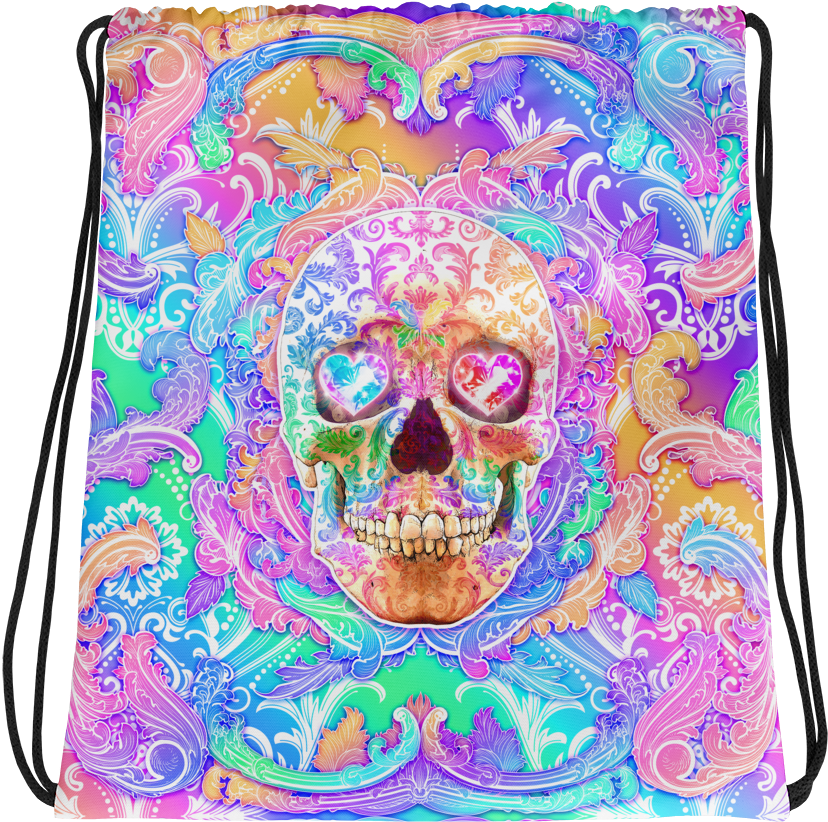 Yami Kawaii Skull Drawstring Bag, Psychedelic Harajuku - Zazzle Rot U. Golddamast 1 Ipod Touch 5g Hülle (1000x1000), Png Download