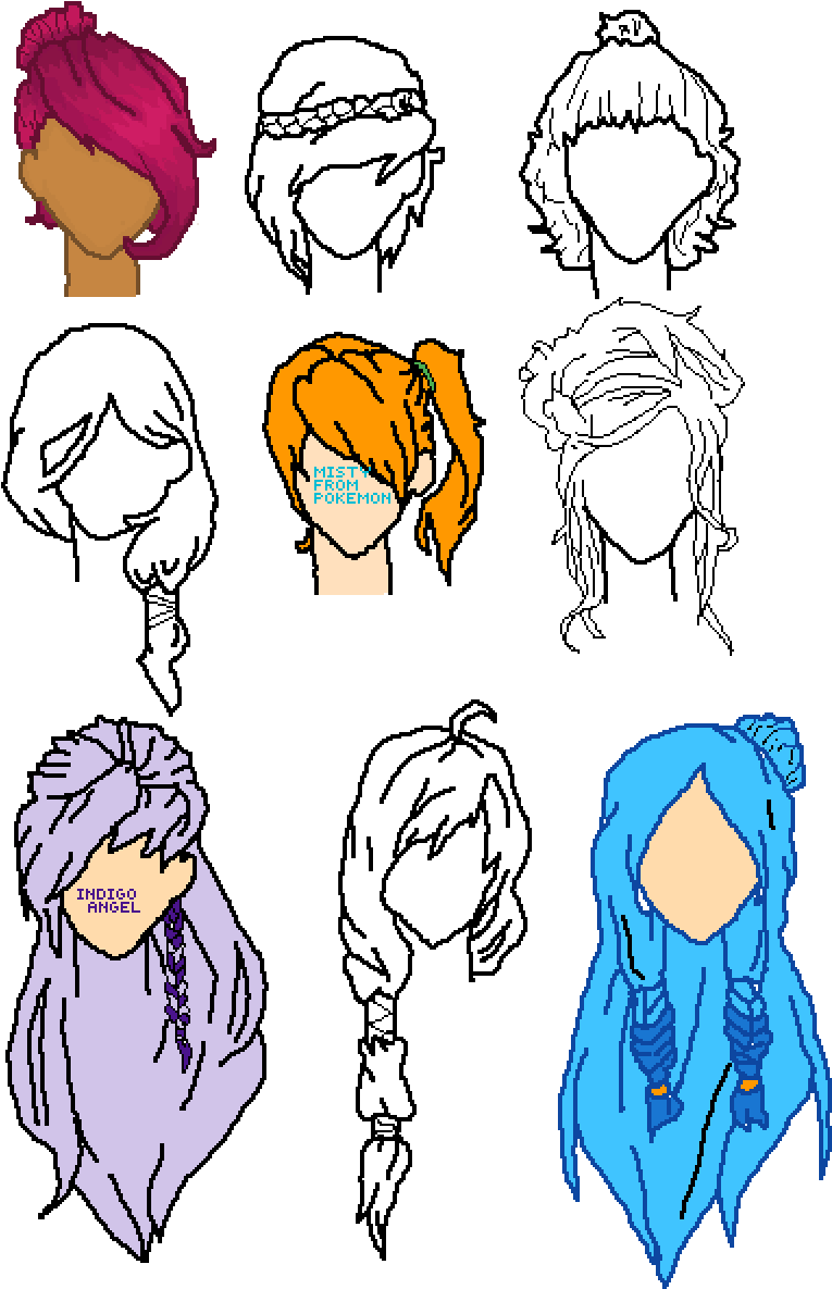 Hair Collab - Hairstyles Base (800x1300), Png Download
