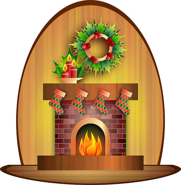 Chaminé Enfeites De Natal Em Png - Christmas Fireplace Clipart Png (627x640), Png Download