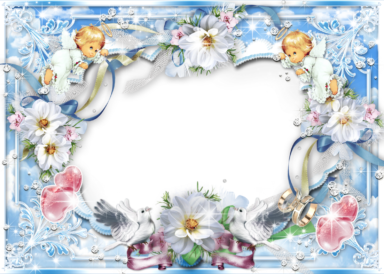 Picture Frames Snow Angel Cherub Png - Png Frame With Angels (1280x914), Png Download