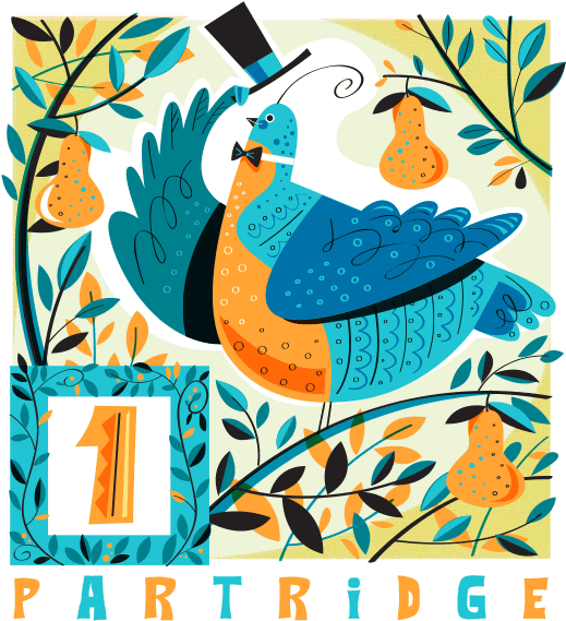 Day 1 - Partridge In A Pear Tree (576x600), Png Download