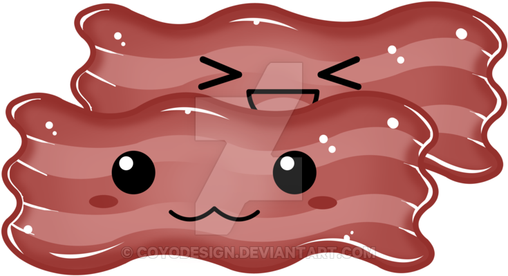 Happy Bacon By Coyodesign On Deviantart - Cartoon Bacon (1024x620), Png Download