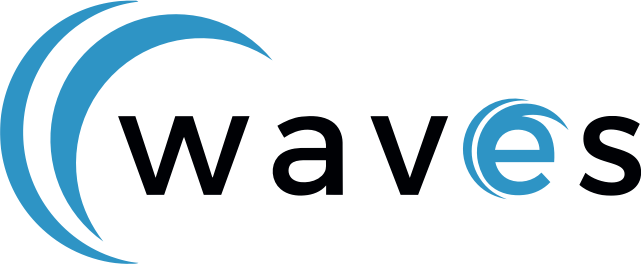 Waves Logo - Waves Text Png (642x264), Png Download
