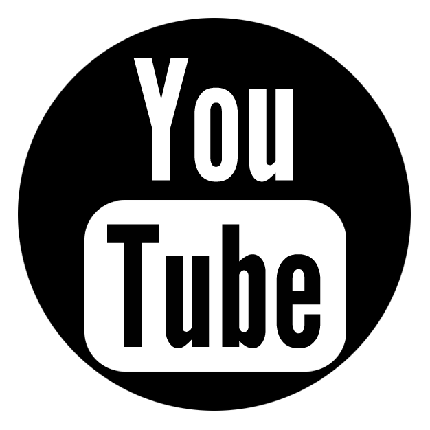 Button Black Youtube - Youtube Button Black And White (626x626), Png Download