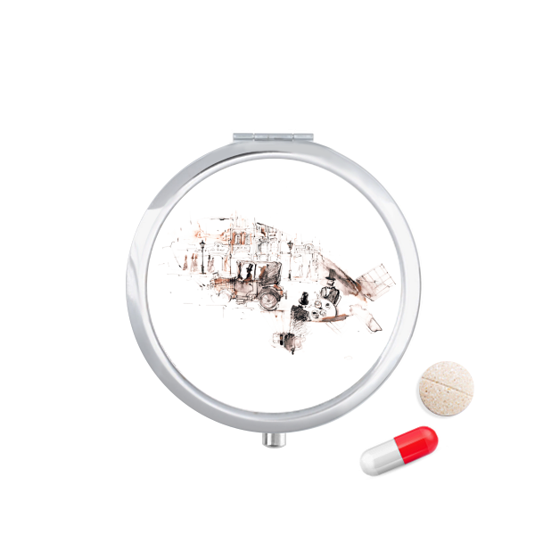 British Architecture Vintage Car Watercolor Travel - Fit & Fresh Pocket Pill Case Euro-280 (600x600), Png Download