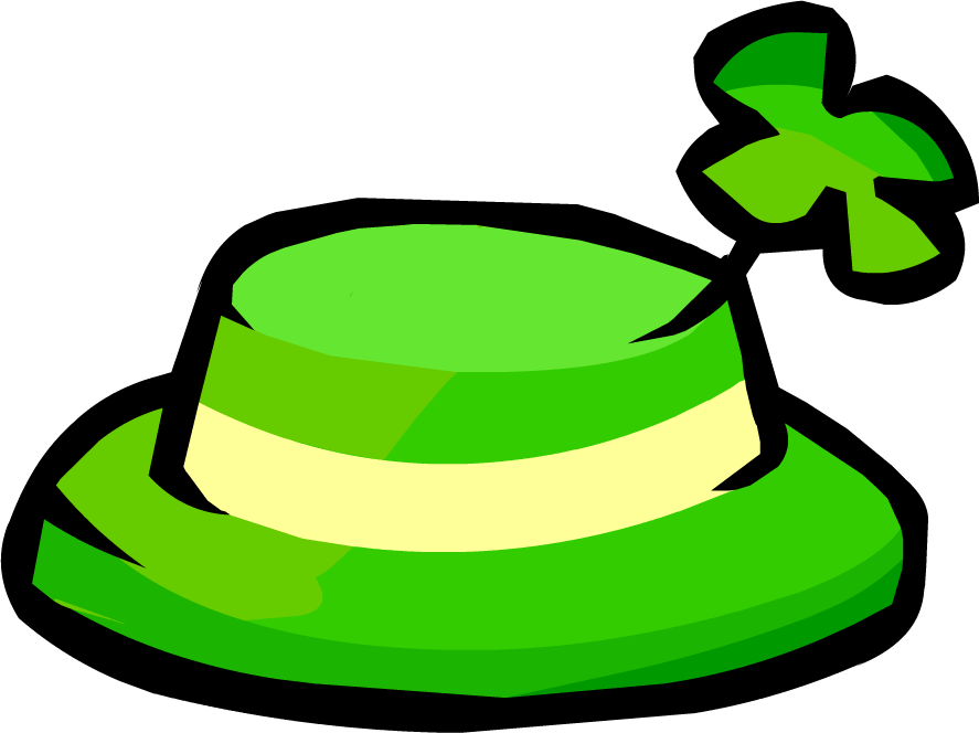 File - Shamrock Hat - Png - Club Penguin St Patricks Day (636x480), Png Download