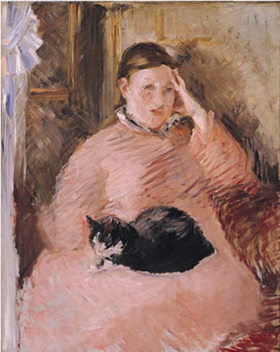 Woman With A Cat, Edouard Manet - Manet Woman With A Cat (620x500), Png Download
