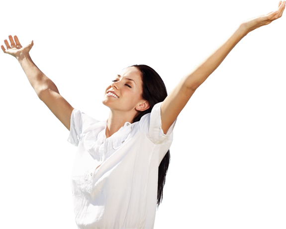 Happy Girl Png Image - Free Woman Png (1024x460), Png Download