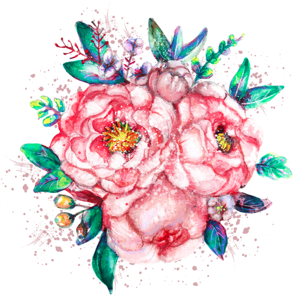 Red Watercolor Flower - Flower (2000x2411), Png Download