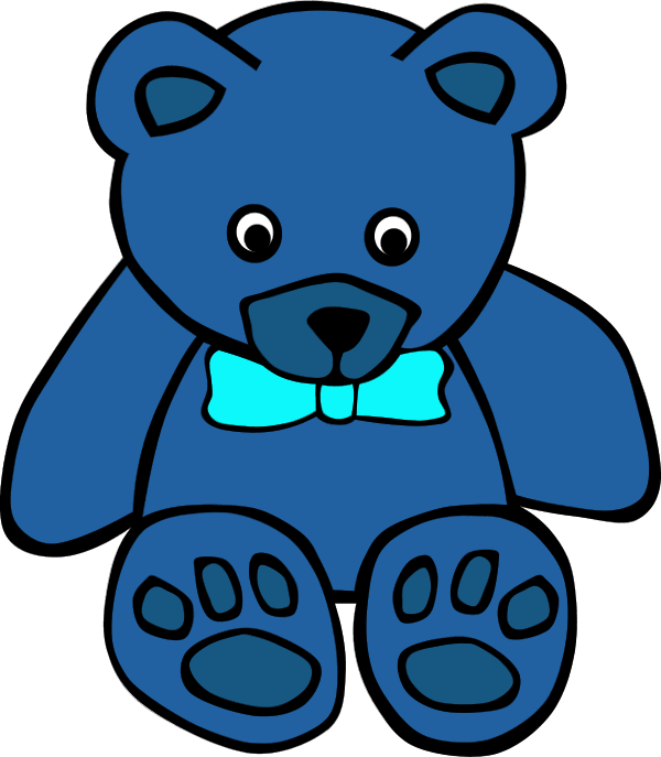 Blue Teddy Bear Clipart - Blue Teddy Bear Clip Art (600x687), Png Download