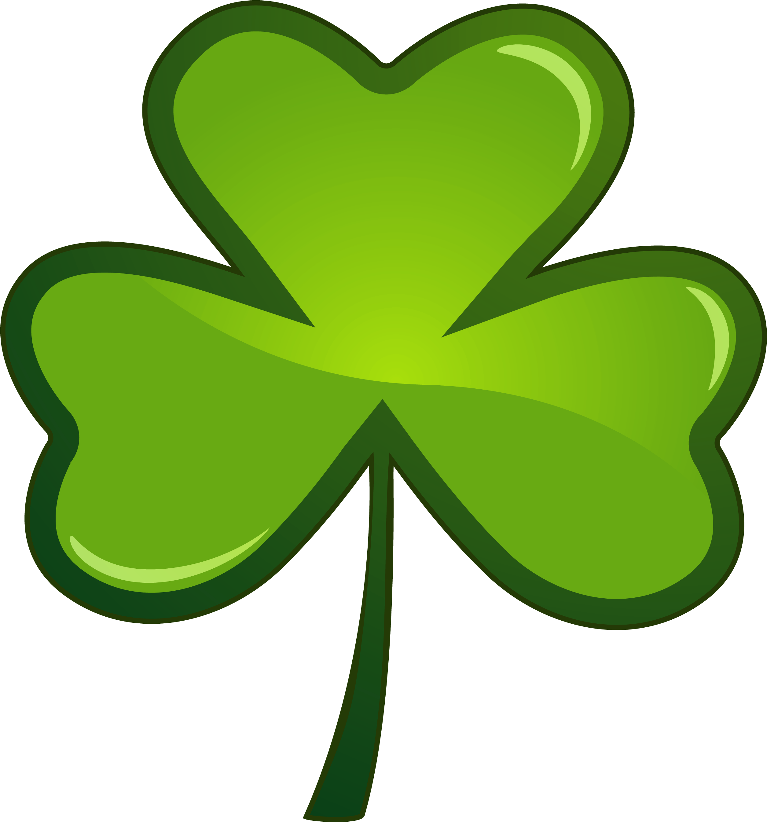 Shamrock Clipart Black And White - Saint Patricks Clover Png (2629x2797), Png Download