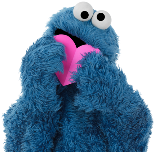 Cookie Monster And The Rest Of The Sesame Family Are - Happy B Day Kim (500x492), Png Download