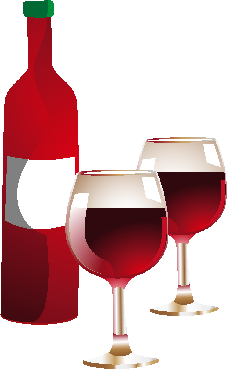 Cartoon Glass Of Red Wine Elements - Wine Glass (1772x1378), Png Download