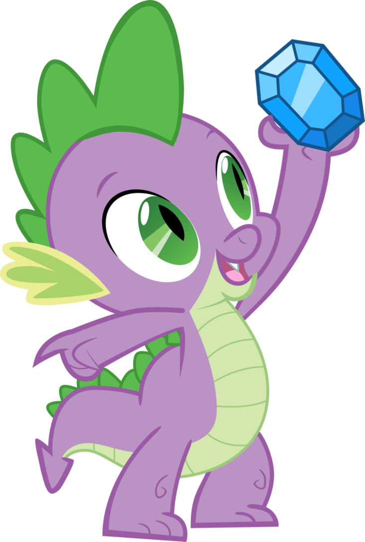 Fanmade Spike Holding Up A Diamond - My Little Pony Dinosaurio (733x1089), Png Download