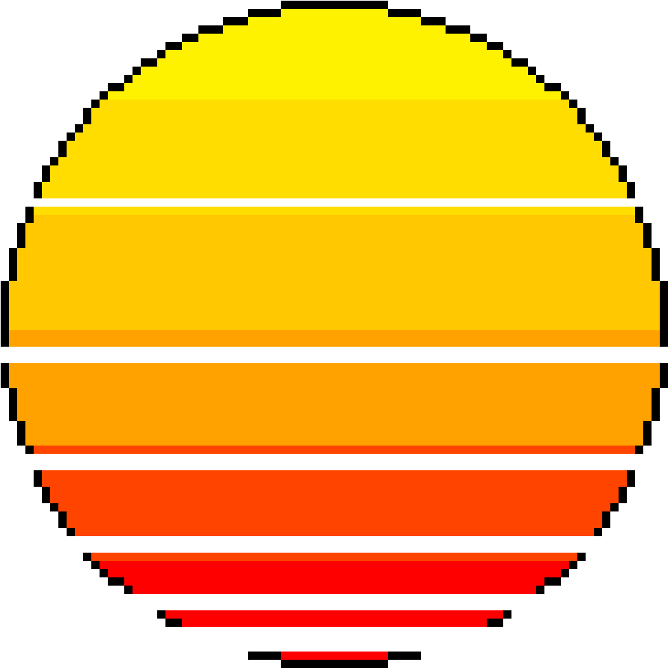 Retro Sun - Lua Png Pixel Art (1200x1200), Png Download