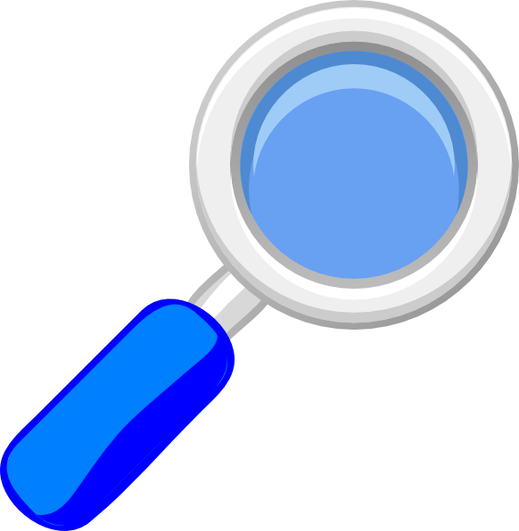 Blue Magnifying Glass Clip Art At Clker - Blue Magnifying Glass Clipart (582x596), Png Download