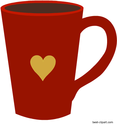 Big Red Coffee Mug, Free Png Clip Art - Mugs Clipart Transparent Background (450x450), Png Download