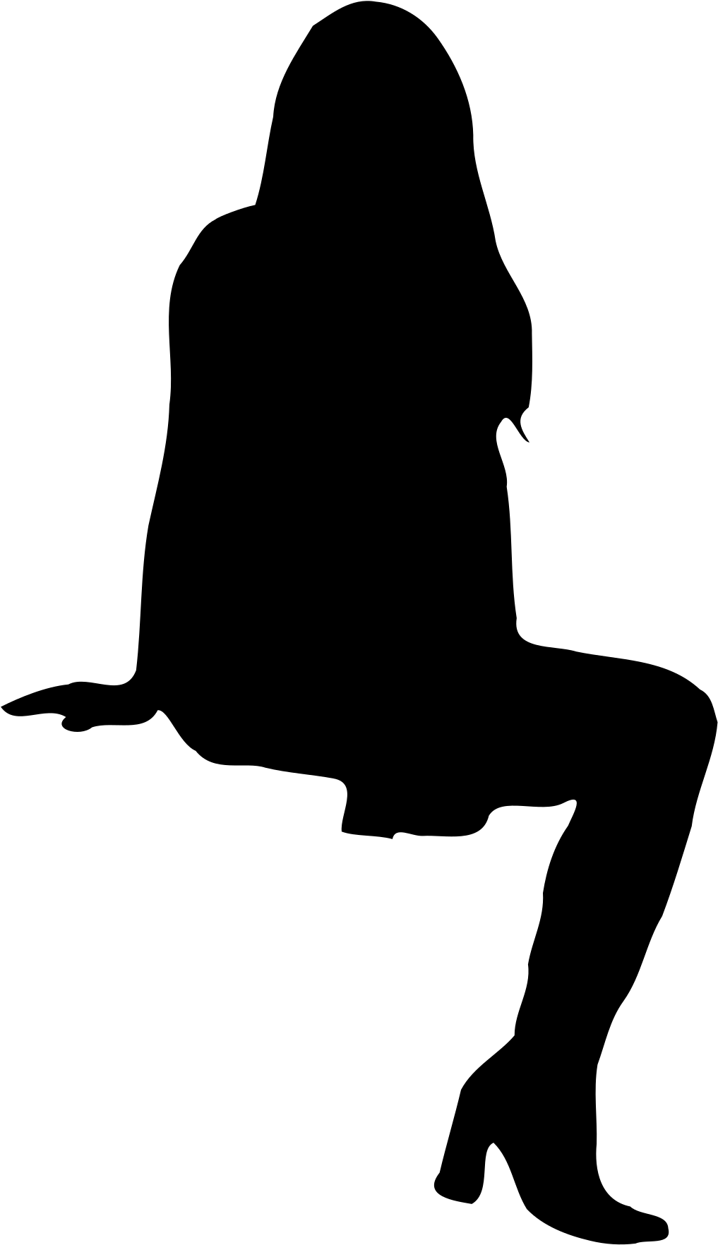 Silhouette - Person Sitting Silhouette Png (958x958), Png Download