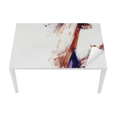 Watercolor Illustration Table & Desk Veneer • Pixers® - Illustration (400x400), Png Download