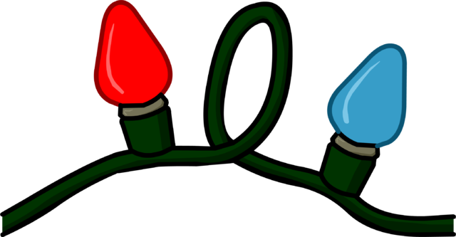 File - Christmas Lights - Png - Club Penguin Christmas Lights Igloo (640x333), Png Download