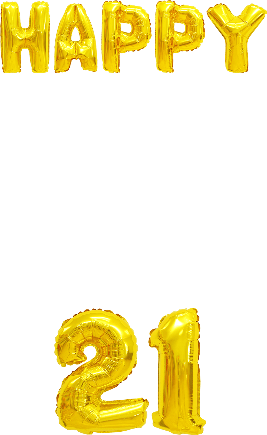 Png Transparent Stock Gold Balloons St Snapchat Filter - Giant 21st Gold Number Balloon - 40" Premium Quality (1080x1920), Png Download