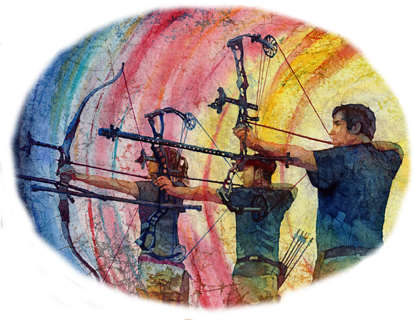 Bleed Area May Not Be Visible - Archery Painting (600x466), Png Download