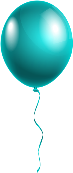 Single Modern Blue Balloon Png Clipart Image - Blue Balloon Png (252x600), Png Download