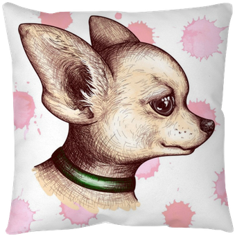 Watercolor Portrait Head Chihuahua Dog Puppy Pet Animal - Sketched Dog Heads (400x400), Png Download
