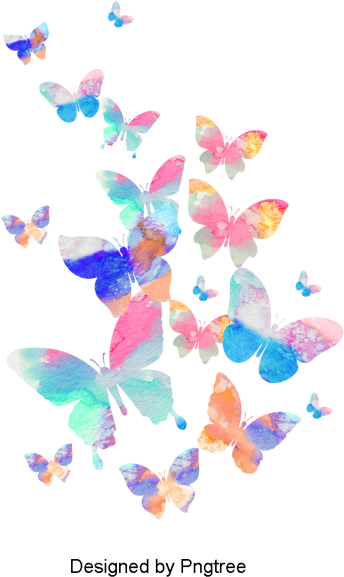 Cartoon Hand-painted Abstract Butterfly Design, Cartoon, - Cartoon (640x640), Png Download