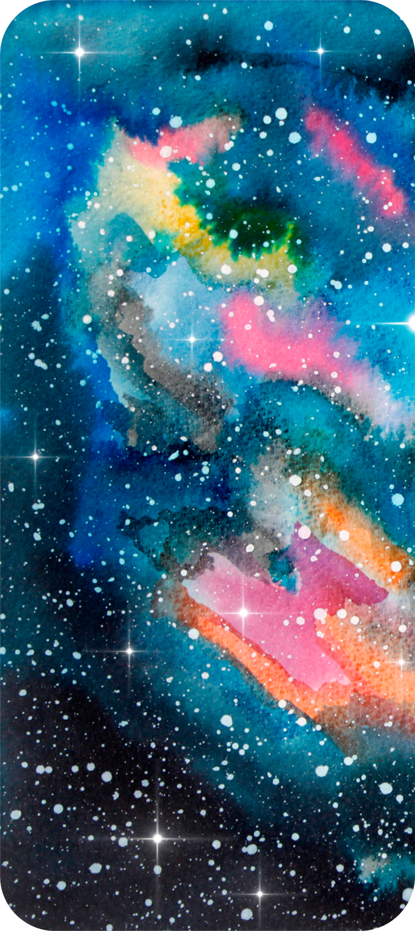 Raum-kunst-aquarell-galaxie Postkarte (827x1854), Png Download