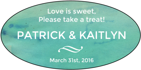 Blue Watercolor Oval Wedding Favor Labels - Watercolor Painting (500x261), Png Download