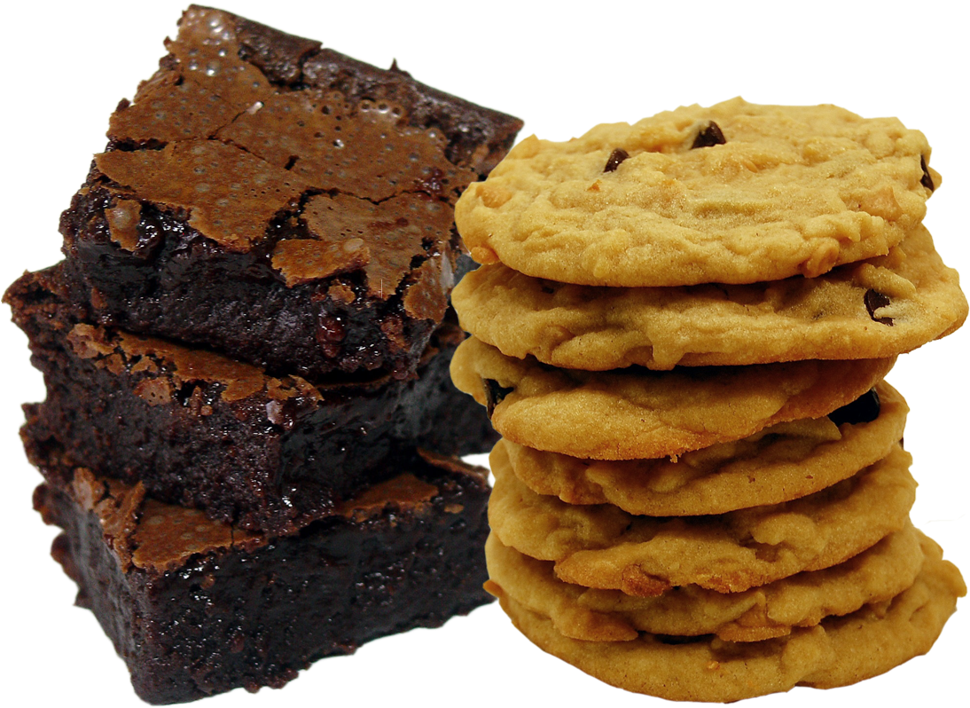 Dessert Clipart Baked Cookie - Cookie And Brownie Tray (1147x851), Png Download