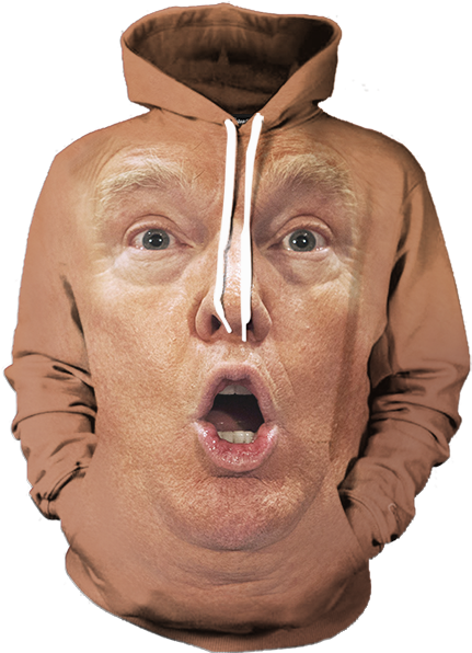 Donald Shocked Hoodie All - Donald Trump Romper (600x600), Png Download