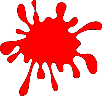 Red Paint Ink Splatter Splash Colour Drop - Red Clipart (359x340), Png Download